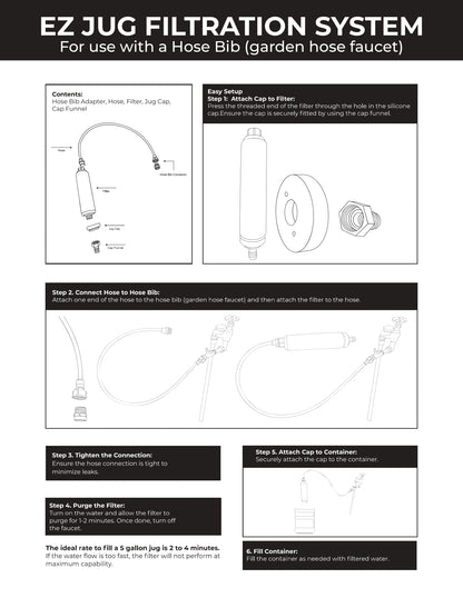 EZ Jug Filtration System - For Use With Garden Hose Faucets