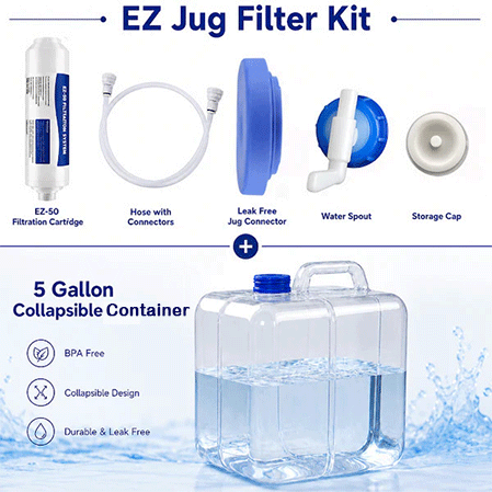 Ez jug collapsible ready source kit components