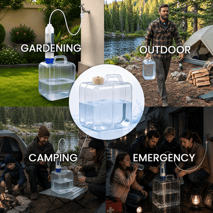 EZ Jug™ Ready Source – 5 Gallon Collapsible Water Container with Water Filtration System