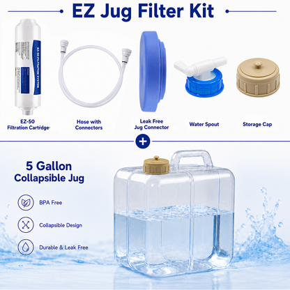 collapsible jug filter system