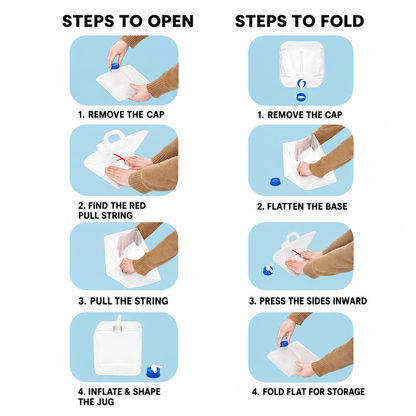 collapsible water container folding instructions